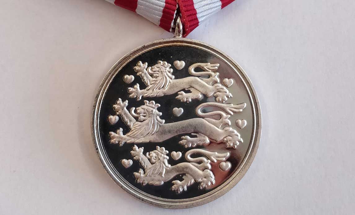 Billedet viser Forsvarets medalje for international tjeneste  1948-2009.
