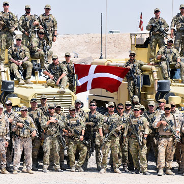 Billedet forestiller en masse danske soldater på en base i Syd-Sudan.